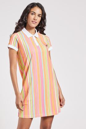 printed blended women's mini dress - multi