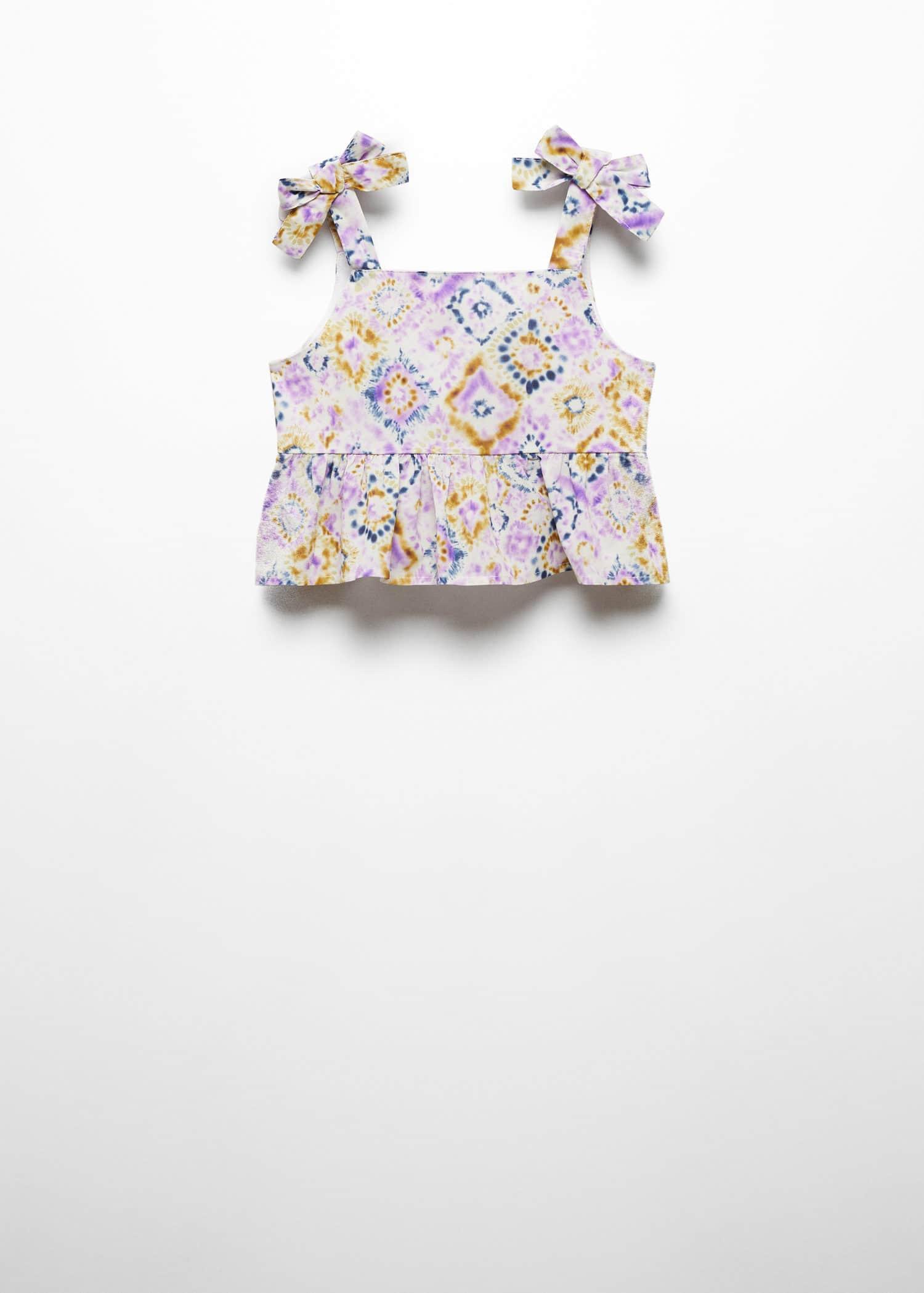 printed bow blouse