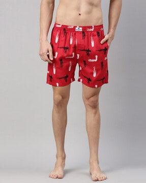 printed boxer with elasticated waist