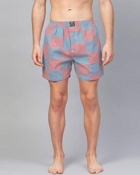 printed boxers with elasticated waist