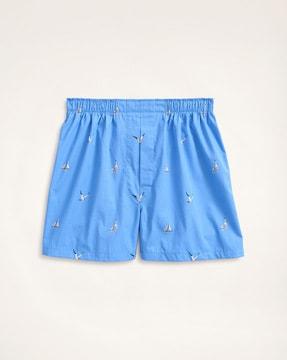 printed boxers with elasticated waist