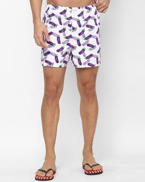 printed boxers with elasticated waist