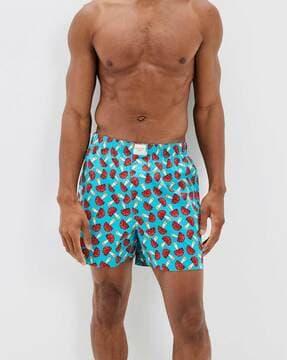 printed boxers with elasticated waist