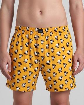 printed boxers with elasticated waist