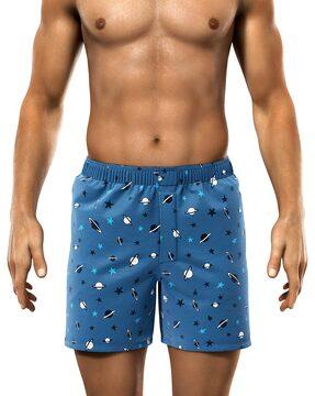 printed boxers with elasticated waistband