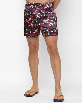 printed boxers with elasticated waistband