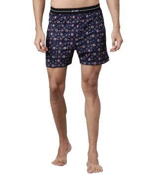 printed boxers with elasticated waistband