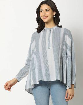 printed boxy fit kimono sleeve top