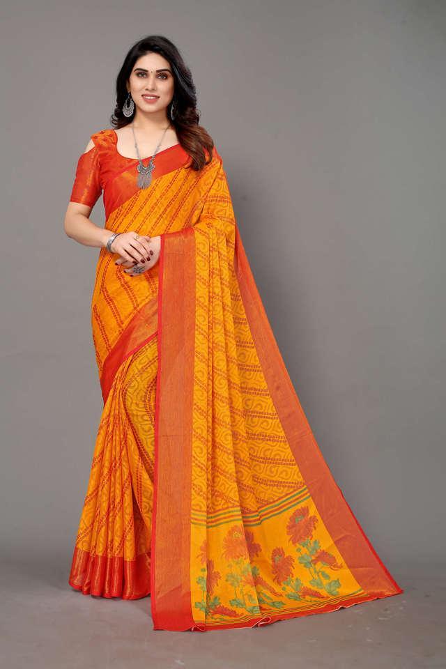 printed brasso party wear womens saree