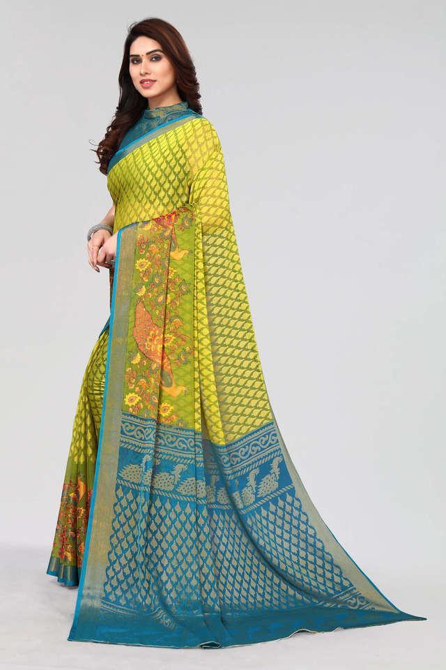 printed brasso party wear womens saree