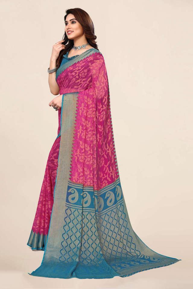 printed brasso party wear womens saree