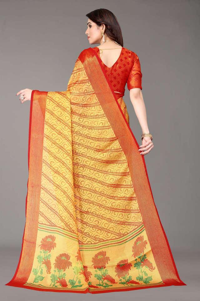 printed brasso party wear womens saree