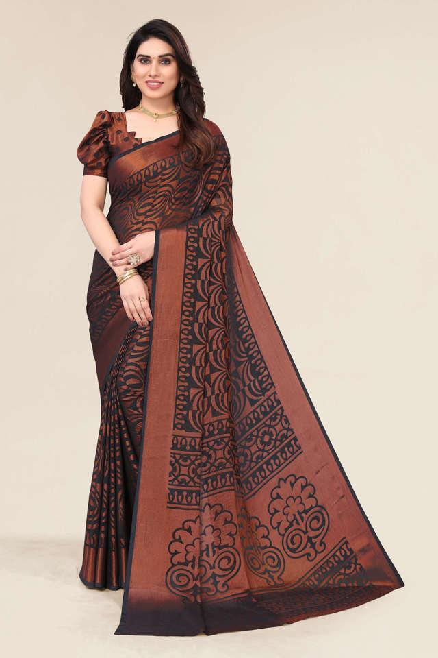 printed brasso party wear womens saree