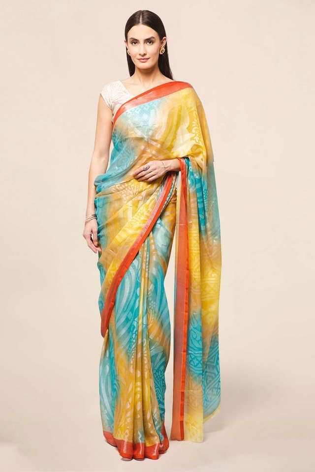 printed brasso party wear womens saree