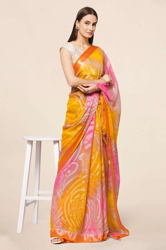 printed brasso party wear womens saree