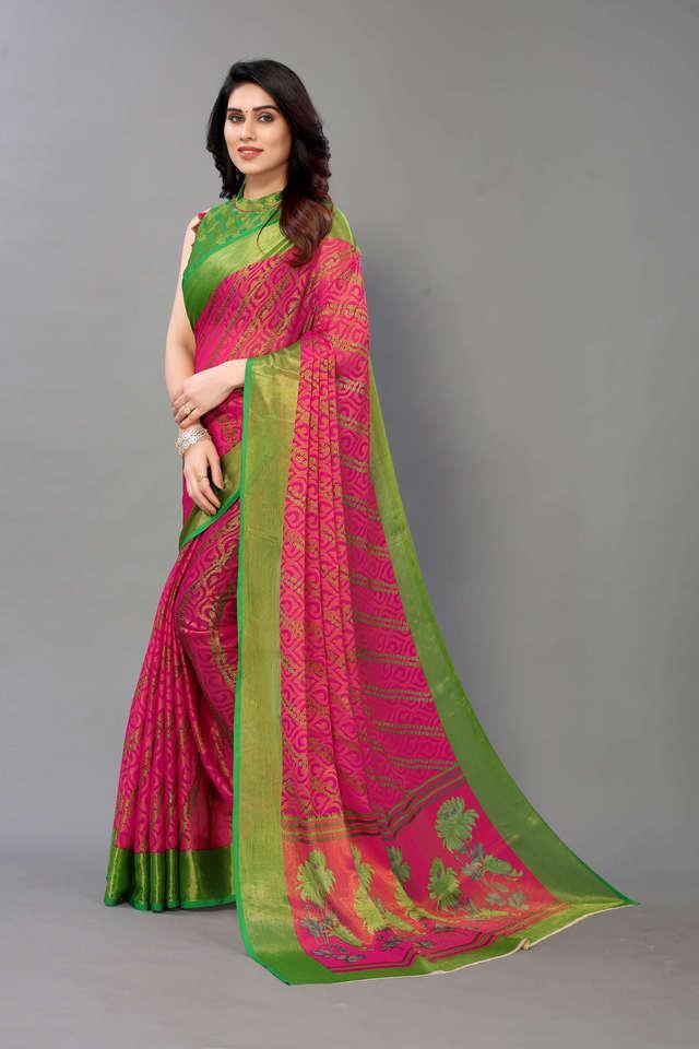 printed brasso party wear womens saree