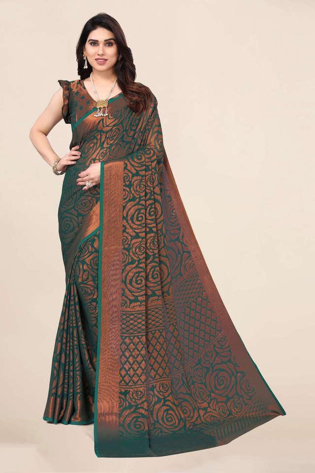 printed brasso party wear womens saree