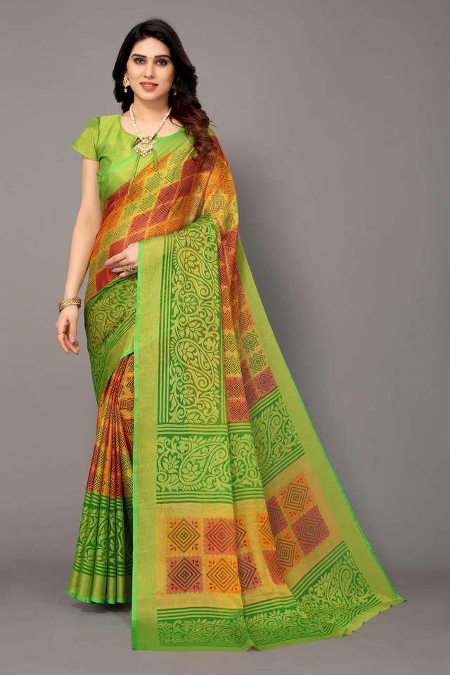 printed brasso party wear womens saree