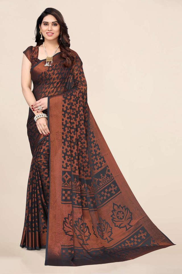 printed brasso party wear womens saree