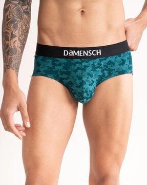 printed briefs with elasticated waist