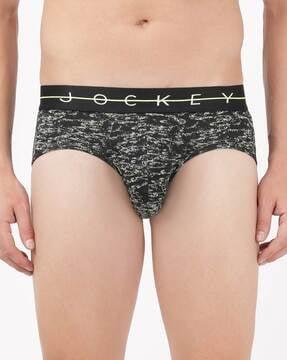 printed briefs with elasticated waist