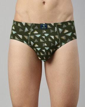 printed briefs with elasticated waist