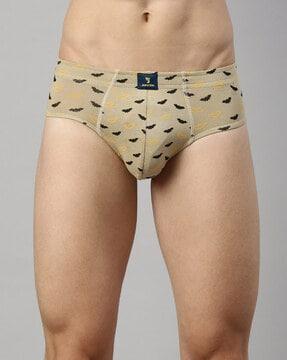 printed briefs with elasticated waist