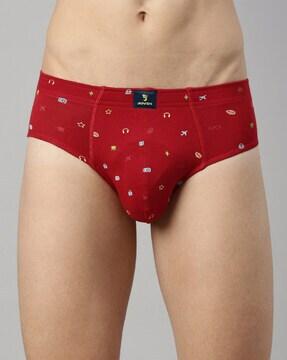 printed briefs with elasticated waist