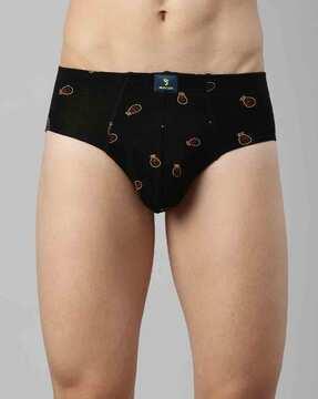 printed briefs with elasticated waist