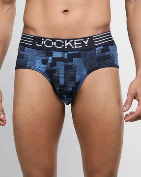 printed briefs with elasticated waist