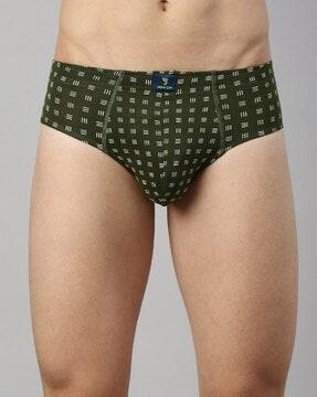 printed briefs with elasticated waist