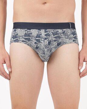 printed briefs with elasticated waistband