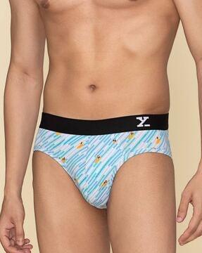 printed briefs with elasticated waistband