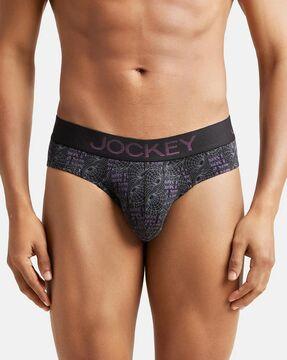 printed briefs with elasticated waistband