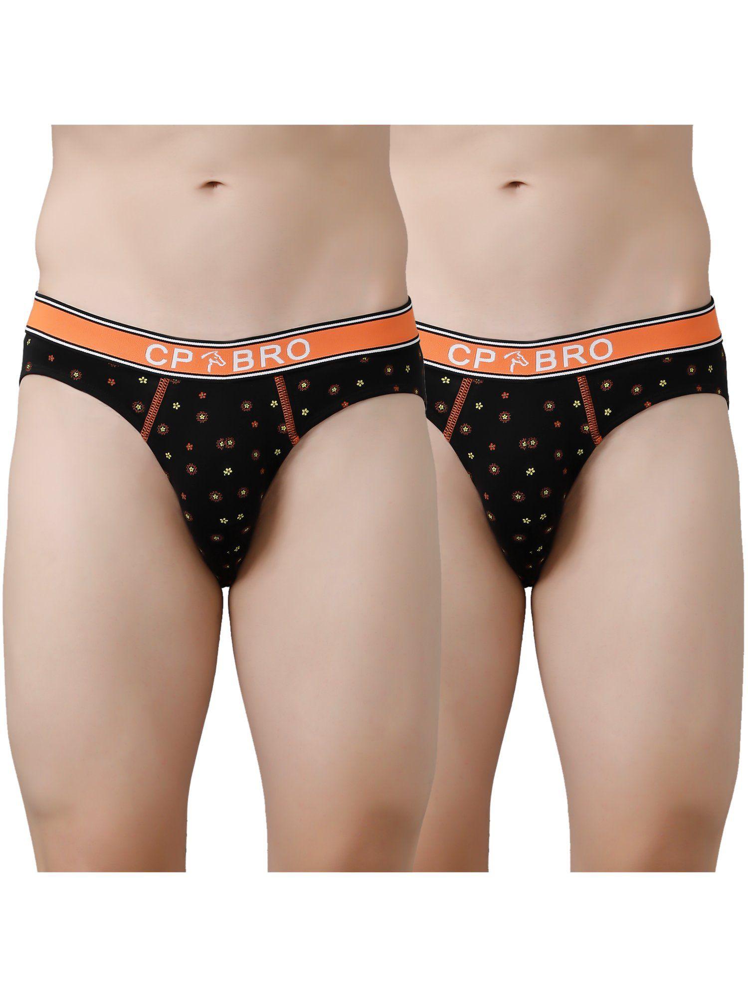 printed briefs with exposed waistband value - black dot (pack of 2)