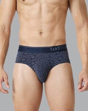 printed briefs with logo waistband