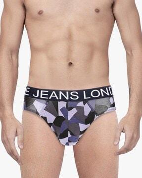 printed briefs with typographic branding