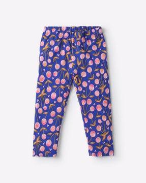 printed capris with elasticated waist