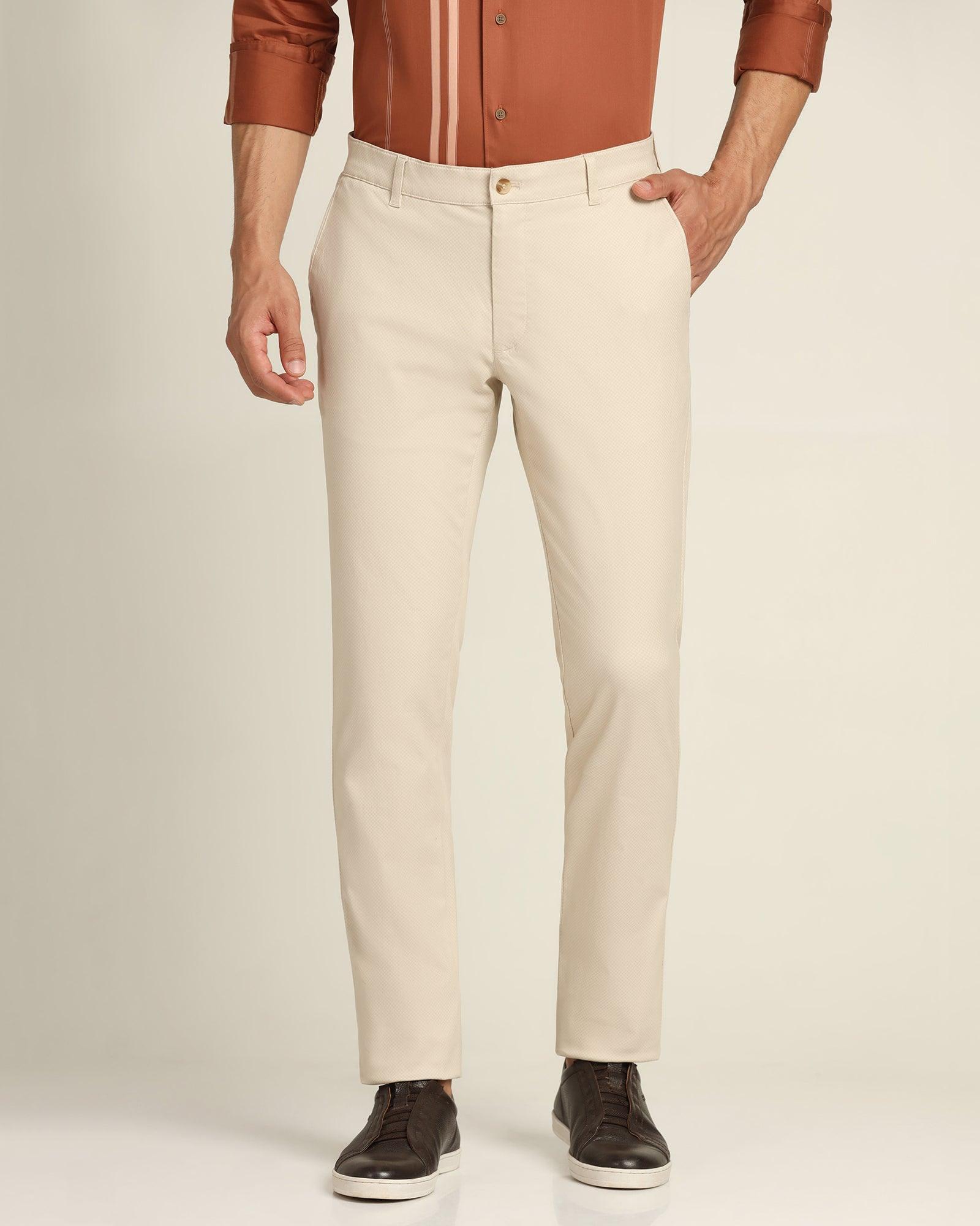 printed casual khakis in beige b-91 (torop)