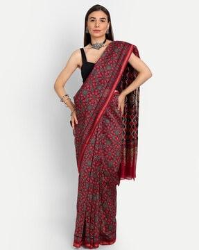 printed chanderi saree