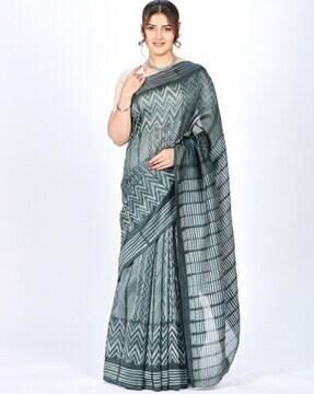 printed chanderi silk shibori saree