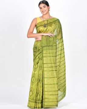 printed chanderi silk shibori saree