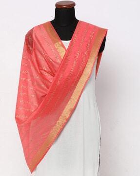 printed chiffon dupatta with fringes