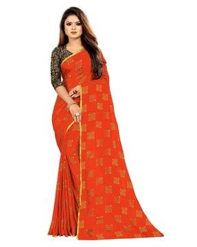 printed chiffon saree