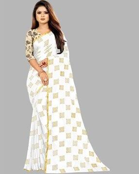 printed chiffon saree