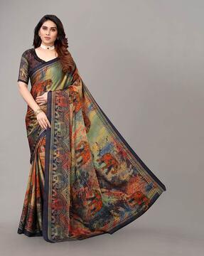 printed chiffon saree