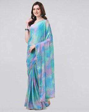 printed chiffon saree