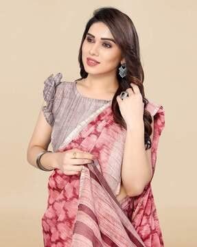 printed chiffon saree