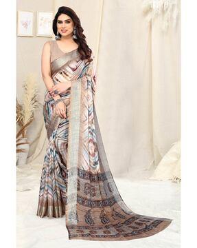 printed chiffon saree