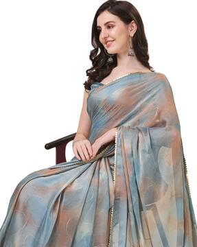 printed chiffon saree